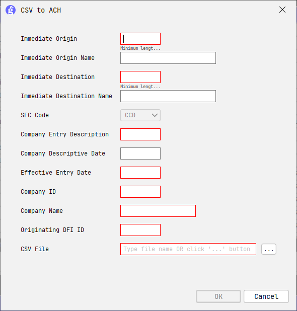 ACHgenie CSV Screenshot
