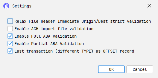 ACHgenie Settings Screenshot