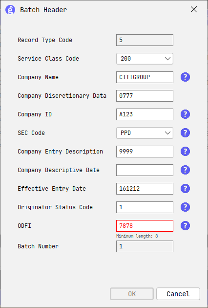 ACHgenie Standard Dialog Screenshot